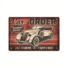 Grappig ontworpen mijn garageregels waarschuwing vintage tin bord metalen plaat pas op muurdecoratie voor vaders garage gereedschap gevaar man grotwanden decor maat 20x30cm w01