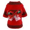 Vestuário para cães gato de natal capuz de capuz grande design arco de estimação pupp jumper jumper de inverno roupas quentes