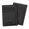 Gubintu本物のレザーメンスリムフロントポケットカードケースクレジットスーパーシンファッションカードホルダーTrave Wallet Tarjetero Hombre311o