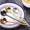 Set di stoviglie Cucchiaini da tè Cucchiaino da caffè in acciaio inossidabile Torta da dessert di alta qualità Frutta Oro Piccolo snack Scoop Strumenti da cucina