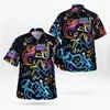 Camisas casuais masculinas amantes de esqui 3d impressão impressão de verão camisa de praia respirável havaiana masculina masculina curta Large 5xl Top 5xl