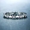 Anillos de boda Chapado en color plateado Anillo apilable Amor Corazón CZ Marca de dedo para mujer Joyería de aniversario Anel