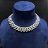 Exclusive craft handmade inlaid Necklace bracelet Diamond Hip Hop Cuba 14mm / 18mm / 20mm Mo samite set 925 sterling Silver base accepted for customization