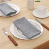 Storeczka na serwetkę bawełnianą serwetki 10pcs Home El Restaurant Wedding Party Party Cloth 16x16 cali szary ręcznie robiony w paski