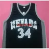 Невада Javale McGee #34 White Navy Blue College Retro Basketball Jersy