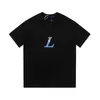 패션 L 브랜드 남성 티셔츠 문자 인쇄 T 셔츠 검은 흰색 Deisgner Tees 남자 여자 캐주얼 짧은 슬리브 EU 크기 S-XXL