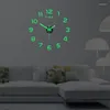 Orologi da parete 40/90 / 130CM Orologio 3D Adesivi digitali luminosi senza cornice fai da te Silenziosi per il soggiorno di casa