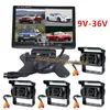 TFT TFT LCD 4ch Video Quad Split Car Monitor 4 x 18 IR LED RETROYAL CAME 24V Kit de vue arrière pour le bus de camion Caravan263A4306179