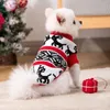 Hundkläder juldräkt husdjur tröja stickad hög krage teddy fadou katt