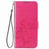 Wallet telefoonhoesjes voor Samsung Galaxy Z vouw 3 vier blad klaver in embossing PU lederen flip -standaardkoffer met kaartsleuven