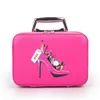 Professional Makeup Bag With High Heel Pattern Portable Cartoon Make up Case Leather Beauty Case Trunk Hand Held Coametic Bag239S