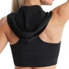 Yoga Outfit Solid Color Woman Hooded Sports Bra Sleeveless U-Neck Crop Top Hoodie Air Sport Vest Female Fitness Clothes For Lady