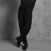 Stage Wear Men Latin Dance Pants Black Drawstring Trousers Chacha Samba Tango Clothes Ballroom Dancing Dancewear SL4354