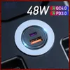 48W QC PD 4.0 3.0 Snabbladdning Billaddare f￶r iPhone 12 11 Pro Max Mini Xiaomi Huawei Samsung S10 9 Snabbladdningstyp C USB Car-Charge Automotive Electronics Gratis fartyg