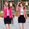 Kvinnors kostymer Kvinnor Lady Suit Blazer Work Office Double Breasted Ol Slim Jacketrock