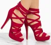 High-heeled Sandals Open-toed Ladies Pointed Cross Straps Back Zipper Slim Sexy Glamorous Club Outfit High Heels Party E 0aac