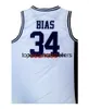 Maillot de basket-ball personnalisé Len Bias #34 Northwestern High School pour hommes, cousu blanc et noir, taille S-4XL, n'importe quel nom et numéro