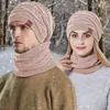 Bérets coup de fouet chapeau coupe-vent tricoté polaire chaud chapeaux femmes hiver Coif capuche hommes écharpe et tricot pour femmes adultes
