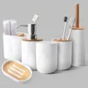 6 pcs accessoires de salle de bain bambou