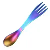 Dijkartikelen Sets Outdoor Camping Picnic Titanium Spork Lepel Telare ultralight wandelreizen kookgerei draagbaar