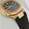 Luxury Watch Fashion New 5712R001 Black Dial 18k Rose Gold Black Leather Armband 40 5mm Automatic Men Watches Wristwatch238d