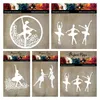 Ballerina bailarina de bailarina Dançarina Floral Circle Metal Cutting Dies Scrapbook Diário Diário Modelo de gravação de estêncil de estêncil DIY Cartão