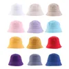 Unisex Cotton Bucket Hat Candy Plain Color Outdoor Travel Rishing Sunscreen Cap