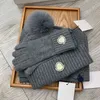 Designer Men and women woolen hats Scarf gloves 3 piece set Fox ball hat scarfS Fashion mix classic suit hat sports knit winter