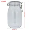 Bouteilles de stockage K5DC 1650ml Clip ovale en plastique Top Jar avec couvercle hermétique Couvercle alimentaire Conteneur de vaisselle Préservation de la farine de cuisine Pâtes