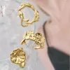 Clusterringen Mode roestvrij staal onregelmatige lotus open voor vrouwen pure gouden vinger luxe sieraden geschenken groothandel