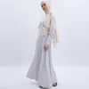 Vêtements ethniques Deux pièces Ensemble Dubai Sequin Jupe brodée Cape Robe longue Femmes musulmanes Burkha Abayas Hijab Dentelle Turc Islamique XL