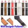Luxury Fashion Designs Pu Leather Straps Watch Band för Apple Watch 8 7 6 5 4 3 2 1 SE Wrisbrand 41mm 42mm 44mm 45mm 38mm 40mm Brown WatchBands G Designer Smartwatch Strap