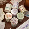 Gift Wrap Flower Brush English Special Oil Washi Tapes Junk Journal Masking Tape Adhesive Diy Scrapbooking Decor Sticker