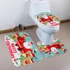 Toiletbrakomslagen 3 stks Kerstdek Tapijt badkamer set Fancy Santa mat decoraties voor thuis