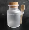 Storage Bottles 24pcs/lot 100g Empty Bath Salt Frost Plastic Bottle Cork Jar Women Mask Facial Container Refillable With Wood Spoon