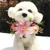 Hundkläder hundar simulering blomma ring husdjur bröllop huvudkläder strand semester pografi prop mode båge pannband