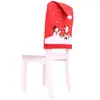 Housses de chaise noël père noël bonhomme de neige coton couverture Non-tissé Table chapeau rouge dos Xman décorations pour la maison