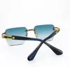 Fshion luksusowy top Designer męskie okulary przeciwsłoneczne metalowe vintage kwadratowe okulary bez oprawek letni prosty i wszechstronny styl anty-ultrafioletowe są dostarczane z etui