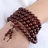 Strand Sunyik 8mm Bloodwood Wood Multilayer Bracelet 108 Mala Beads Classic Beaded Jewelry Necklace for Women Men Men Prayer Meditation