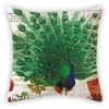 Kudde 45x45cm Peacock Mönster Print samling Dekorativ hemkudde Square Office Decor Cover