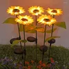 Sloar Led Sunflower Light Outdoor Waterproof Landscape Lawn Lamps Christmas Flowers Lights For Courtyard Garden Decoration