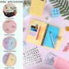 8 Sheets A6 PU Leather Binder Budget Envelope Planner Organizer System Transparent PVC Label Color Coated Alphabet Stickers