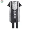 Roupas étnicas HD Africano Agbada Masculino Robe Camisa Calças 3 PCS Conjunto 2021 Dashiki Bordado Conjunto Homme Casamento Moda Attir208R