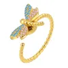 Anelli a grappolo Fashion Dragonfly Spins Ring Wedding Engagement Party Charm Jewelry per le donne