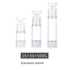 Förvaringsflaskor 5st reser Plastisk dispensering Sprayflaska 15-100 ml Portabel container Kosmetik Lotion Vakuumåfyllningsbar