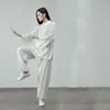 Etnische kleding vrouwen tai chi uniformen traditionele Chinese stijl vrouw oosterse wushu prestatie kostuums linnen katoenen vleugel chun