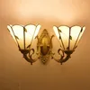 Lâmpadas de parede Minimalista de estilo europeu Mediterrâneo pastoral retrô Tiffany espelho da sala de jantar de farol de quarto Luzes LED de varanda