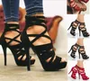 High-heeled Sandals Open-toed Ladies Pointed Cross Straps Back Zipper Slim Sexy Glamorous Club Outfit High Heels Party E 0aac