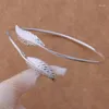 Bangle Wholesale Engagement High Quality For Women Silver Plated Jewellery Fashion Jewelry Double Leaf Bracelet GY-AB073