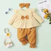 Ensembles de vêtements bébé fille vêtements enfant en bas âge tenues grand arc haut ample point imprimé pantalon infantile enfants en vrac goutte en gros